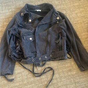 12th tribe denim Moto jacket